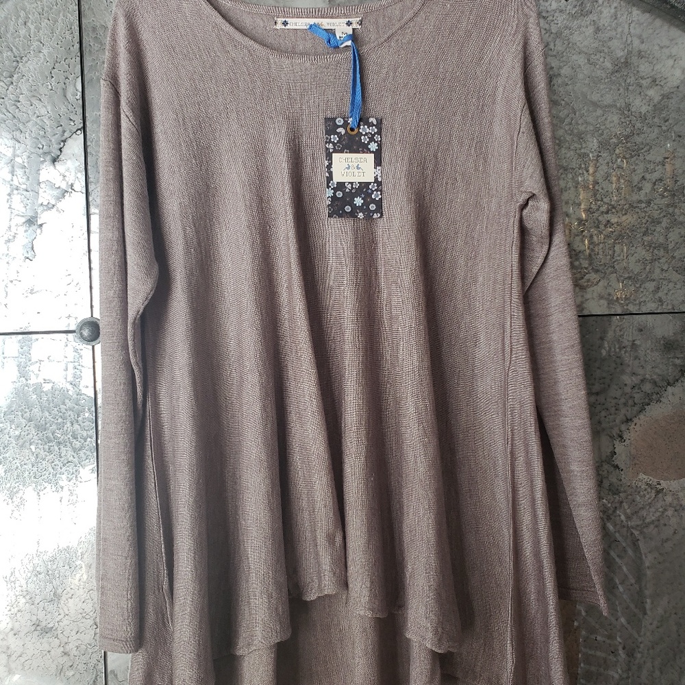 Chelsea and Violet Taupe Long Sleeve Sweater